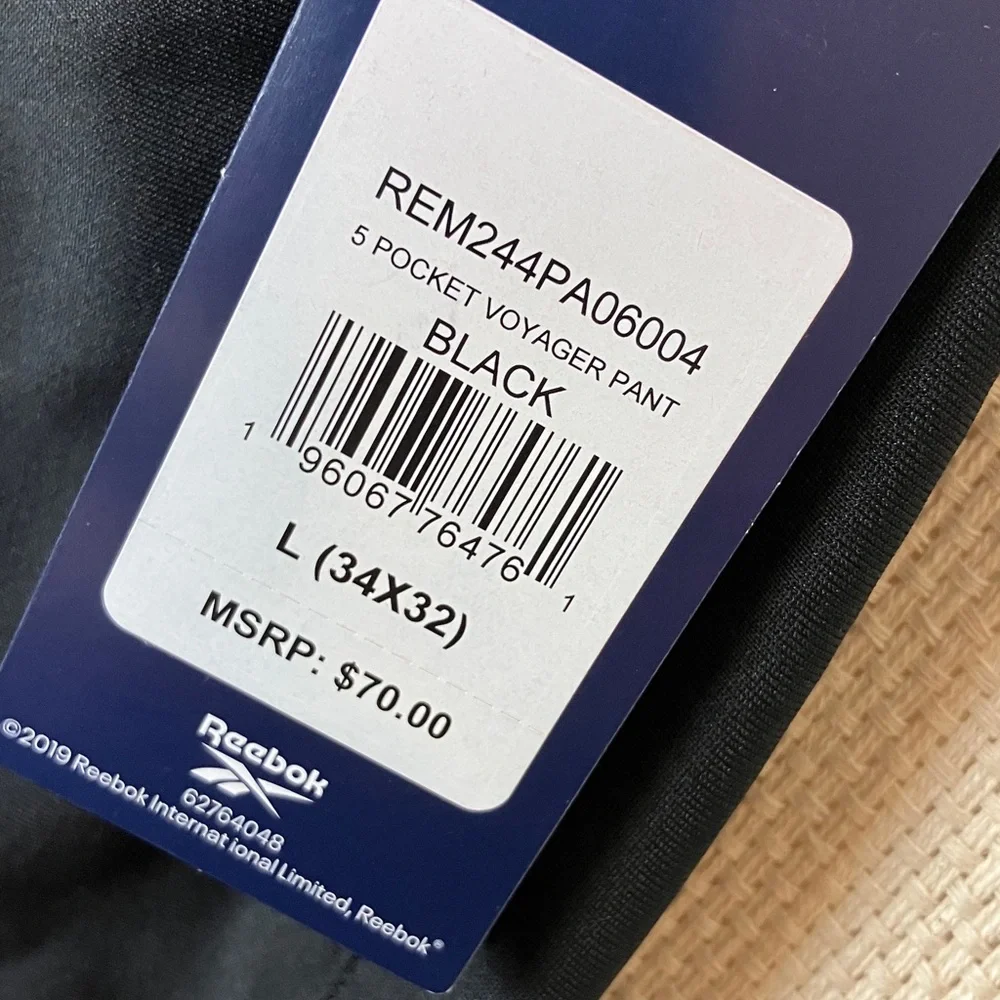 Reebok 5-Pocket 34x32 Voyager Black Golf Pants Men's NWT